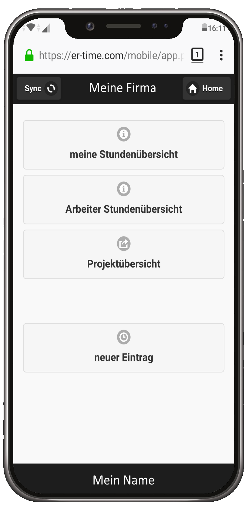 Mobile Web-App Zeiterfassung